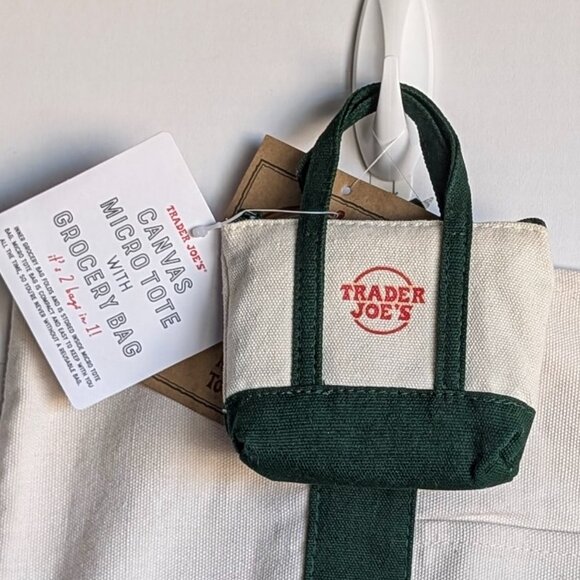NWT Trader Joe's Green Large, Mini, & Micro Canvas Tote Bags 🛍️ - Picture 5 of 5